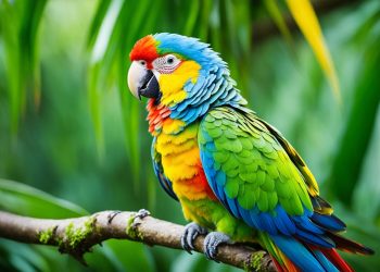 perroquet à plumes colorées
