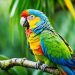perroquet à plumes colorées